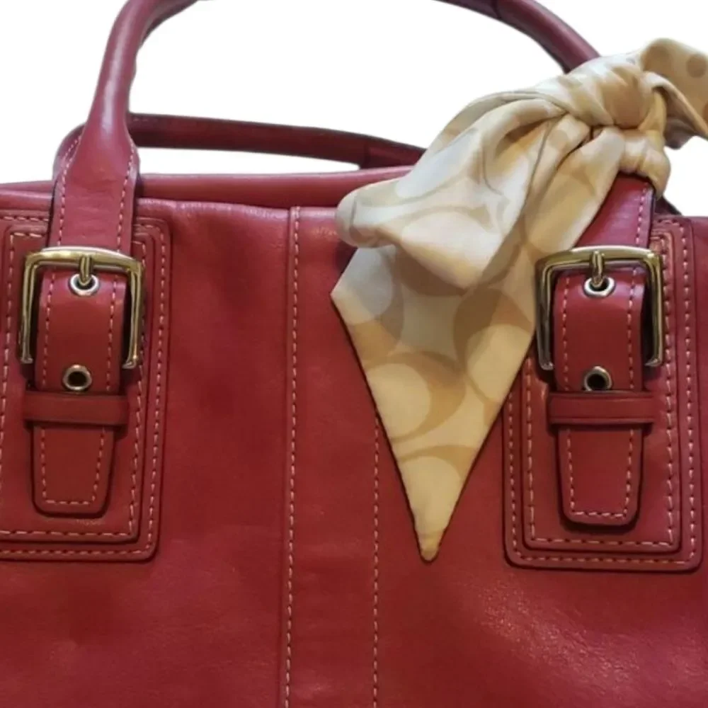 Coach Pink Satchel With Tan Coach Twillie